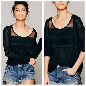 Free People New Romantics Gigi Tee in Black